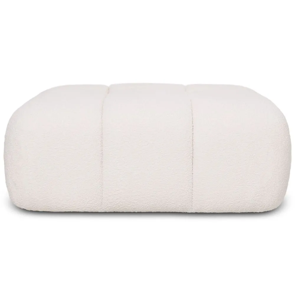 Modular Pouf Upholstered In Bouclé Fabric - Modern Design – Compatible With Bianca Modular Sofa image 8