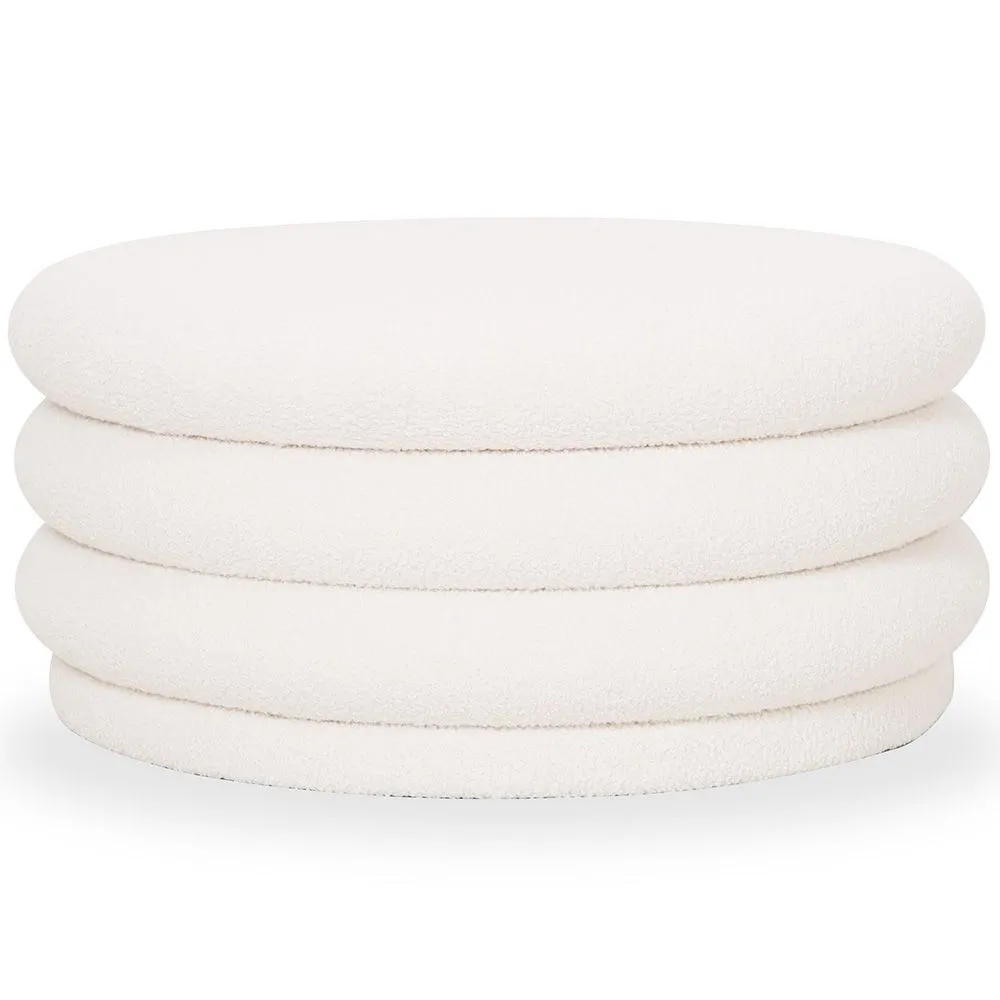Modern Ottoman With Storage Upholstered In Bouclé Fabric Multifunctional As Coffee Table - Dass image 8