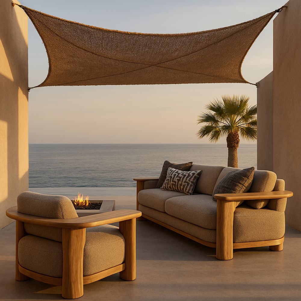 Coconut fiber awning 3x4M - 100 % Natural shade sail image 8
