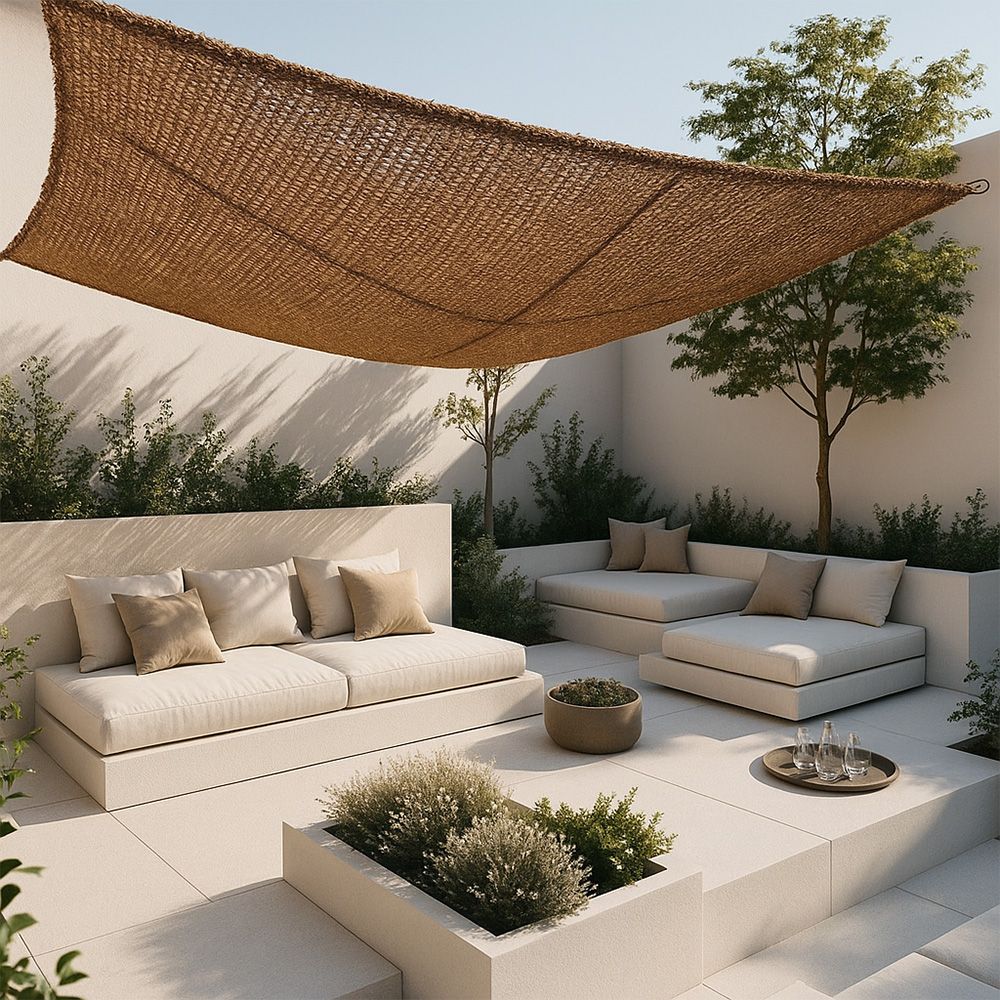 Coconut fiber awning 4x4M - 100 % Natural shade sail image 8