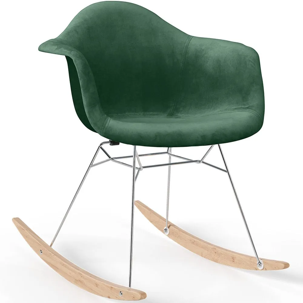 Rocking Chair Modern Fabric Upholstered – Nordic Style - Nordika image 8