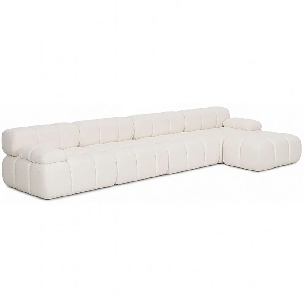 Modular Sofa Chaise Longue Upholstered in Bouclé Fabric - 4/5 seats - Bianca image 8
