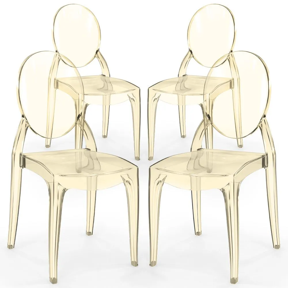 Pack of 4 Dining Chairs Transparent - Estilo Victoria  image 8