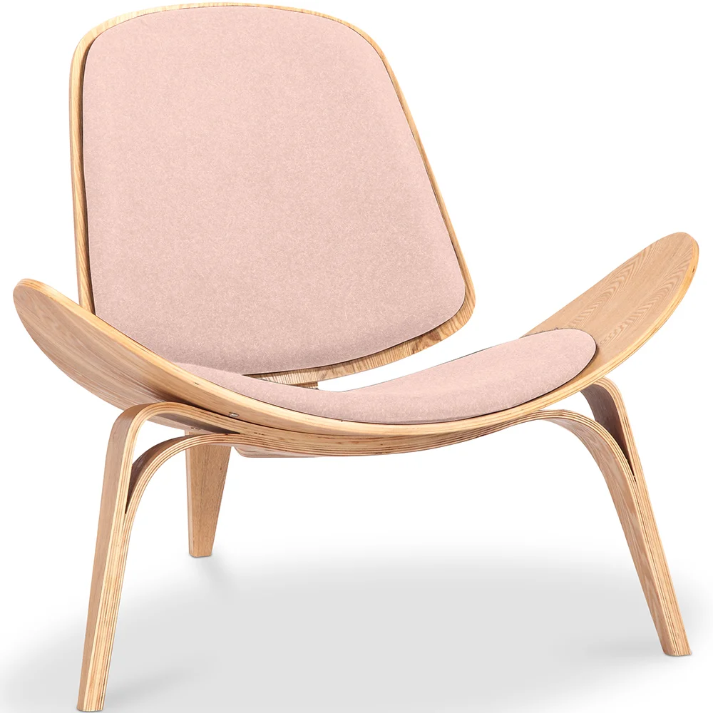 Designer Armchair - Scandinavian Armchair - Fabric Upholstery - Peach - Lucy image 8