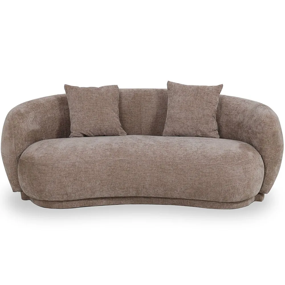 Curved Contemporary Style Design Sofa Upholstered in Chenille - Curvy image 8