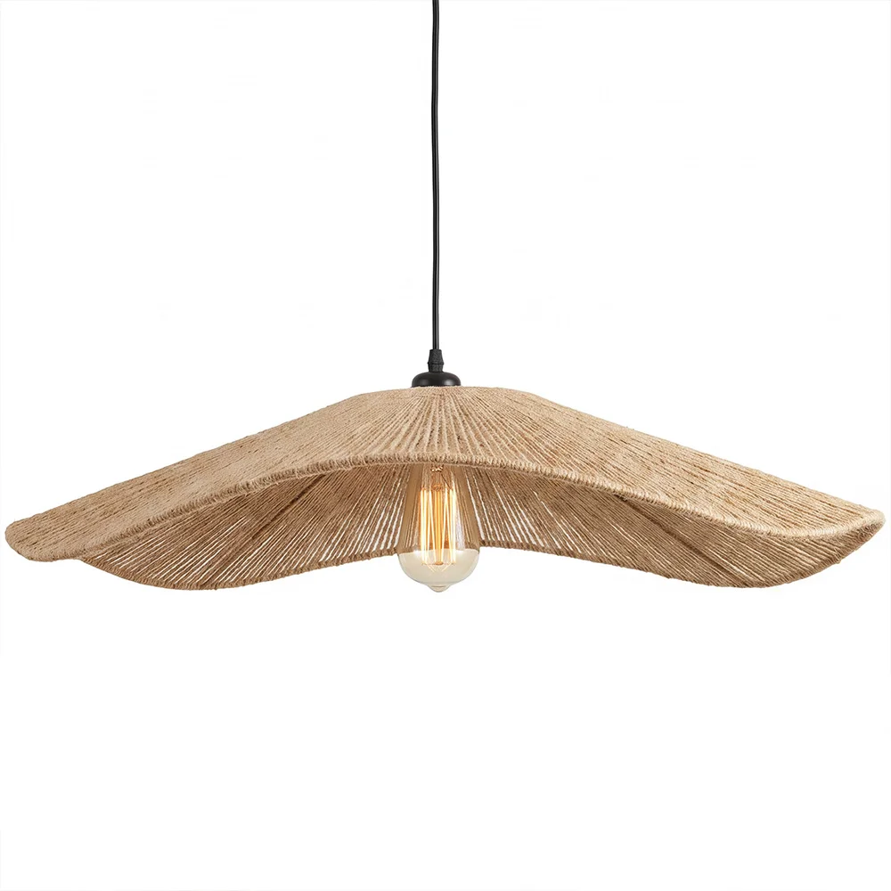 Pendant Light - Natural Rope Boho Style – Modern Handcrafted Design - Yer image 8