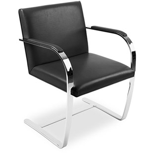  Buy Office Chair with Armrests - Desk Chair Upholstered in Leather - Brama Black 16808 - in the UK
