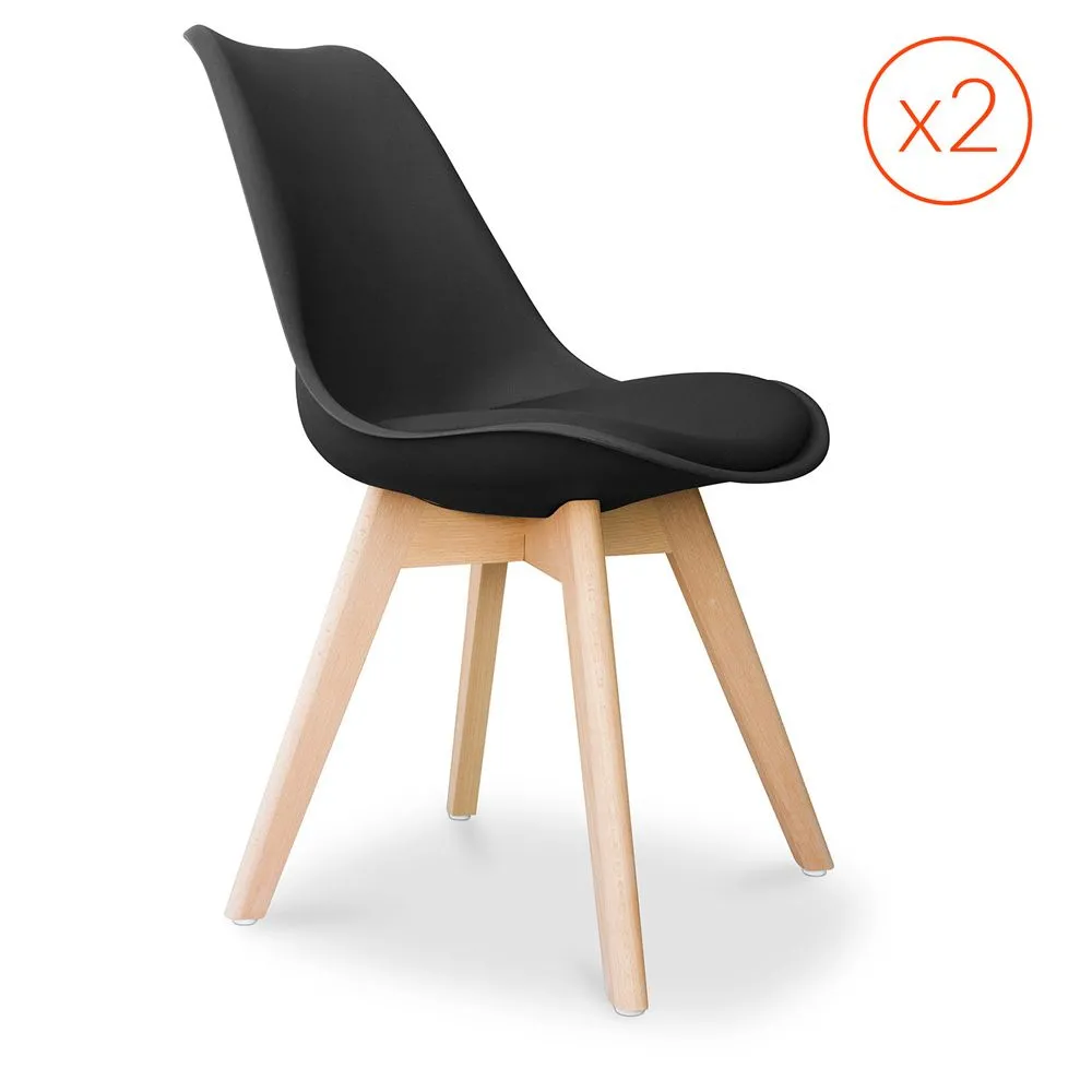 Set of 2 Denisse Scandinavian design chair with cushion - Matt image 8