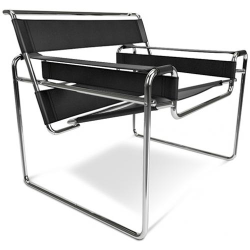  Buy Lounge Chair - Leatherette & Metal - Ivan Black 16815 - in the UK
