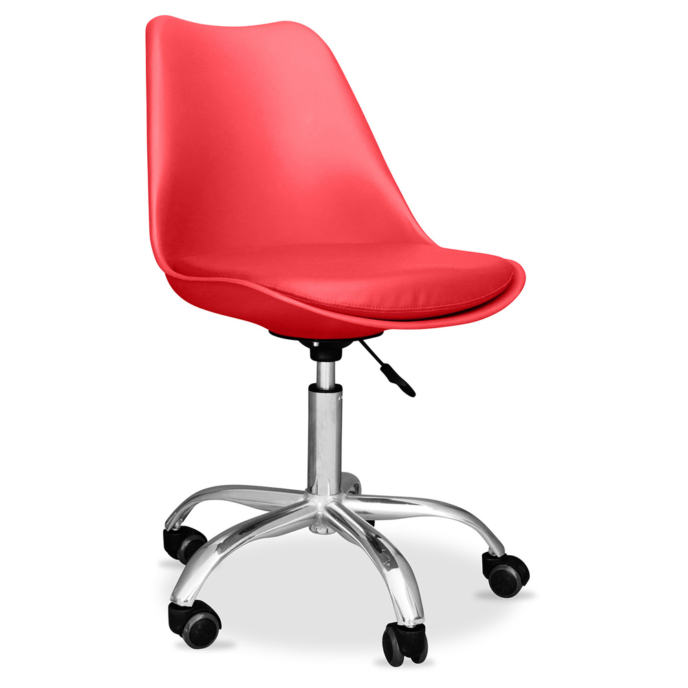  Buy Tulip swivel office chair with wheels Red 58487 - in the UK