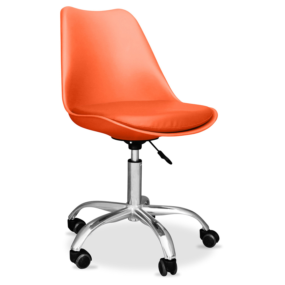  Buy Tulip swivel office chair with wheels Orange 58487 - in the UK