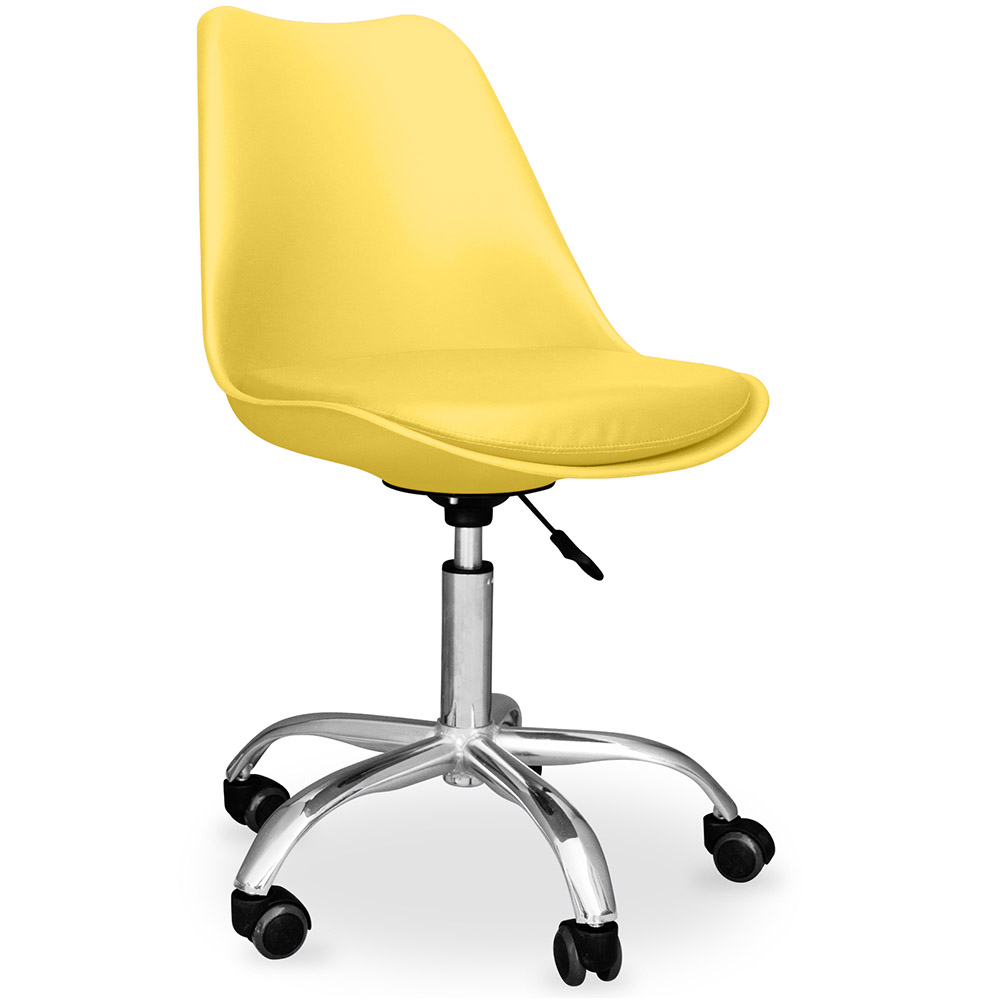  Buy Tulip swivel office chair with wheels Yellow 58487 - in the UK