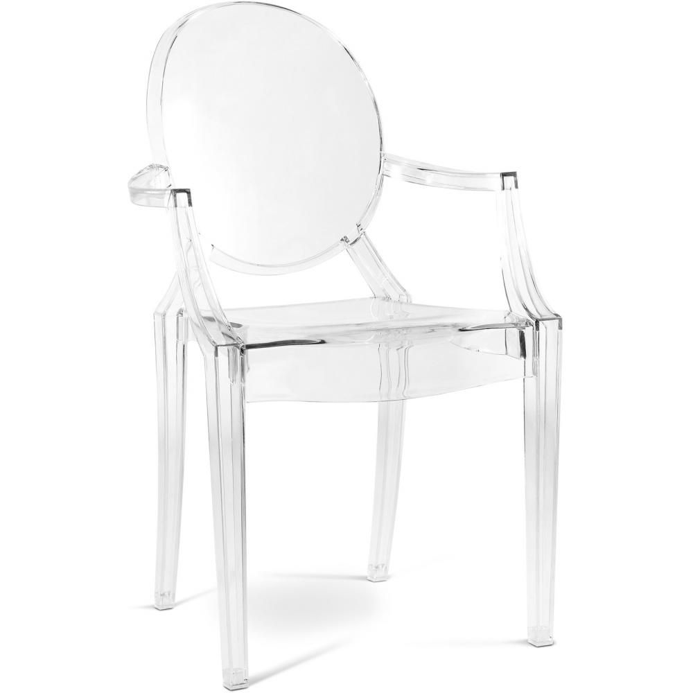 Transparent Dining Chair - Armrest Design - Louis XIV image 8