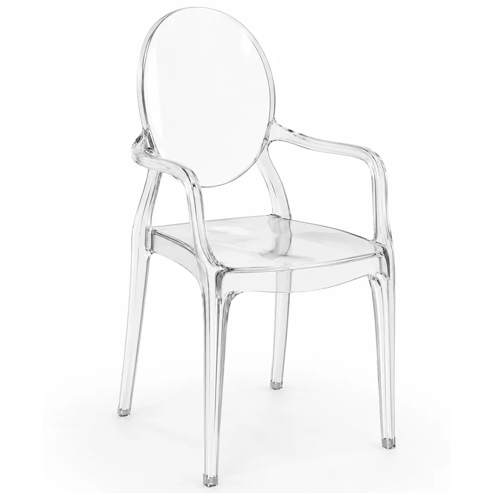 Transparent Dining Chair - Armrest Design - Louis XIV image 8