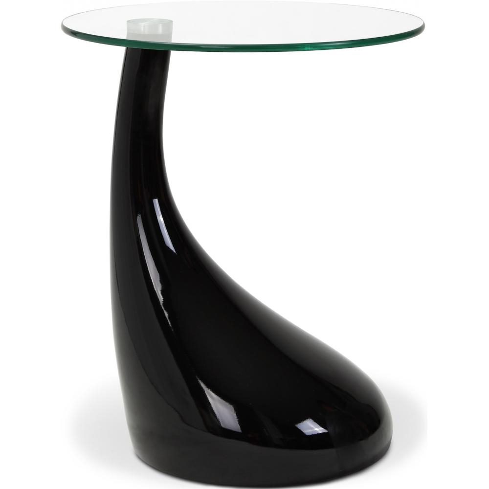  Buy Designer Round Side Table - Glass - Lawa Bistro Black 13312 - in the UK