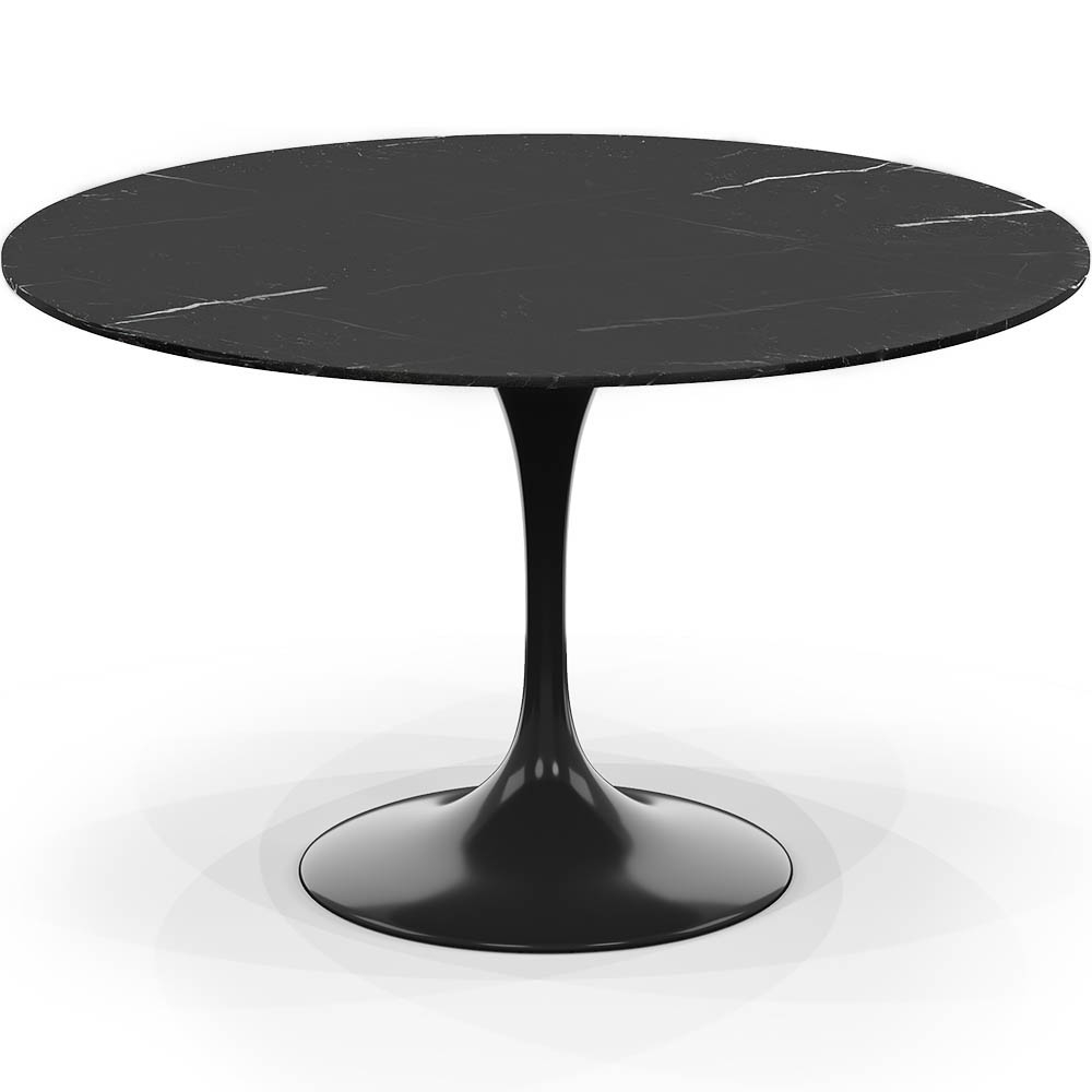  Buy Dining Table Round - 120cm - Marble - Tulip Black 13303 - in the UK