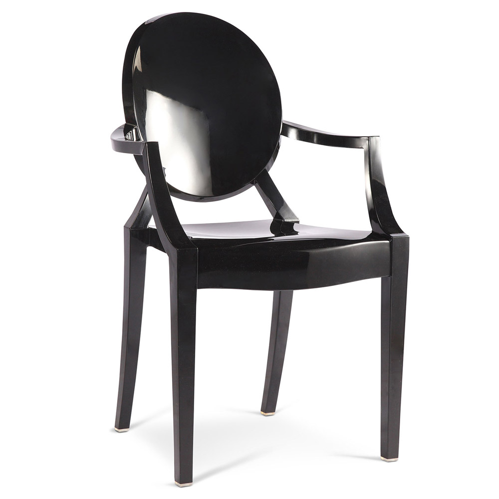  Buy Transparent Dining Chair - Armrest Design - Louis XIV Black 16461 - in the UK