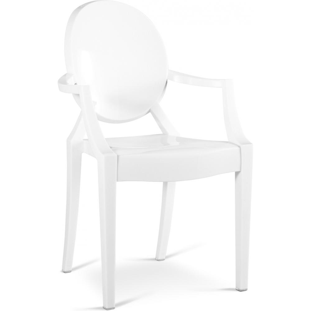 Buy Transparent Dining Chair - Armrest Design - Louis XIV White 16461 - in the UK