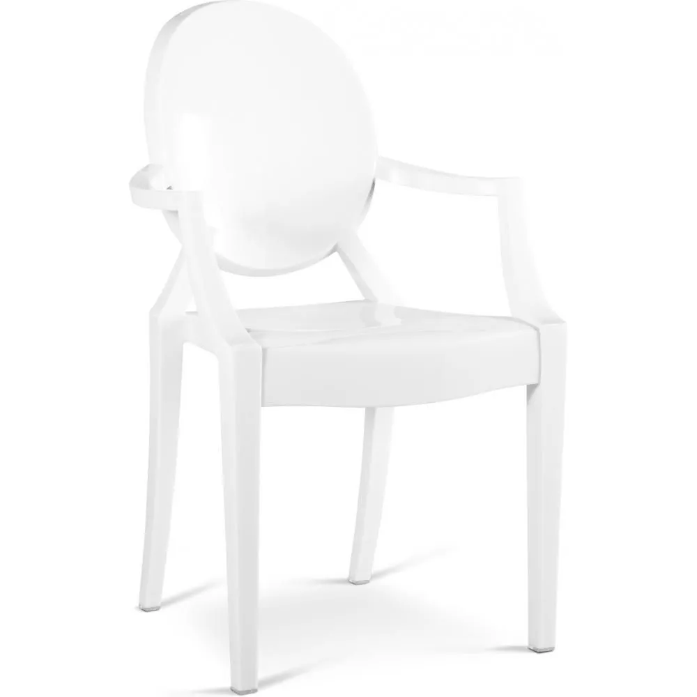 Transparent Dining Chair - Armrest Design - Louis XIV image 8