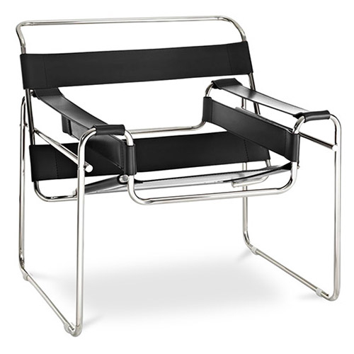  Buy Lounge Chair - Leather and Metal - Ivan Black 16816 - in the UK