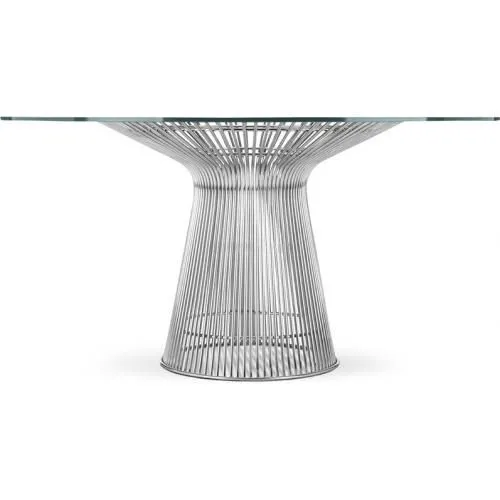 Round Dining Table - Glass and Metal - Barrel image 8