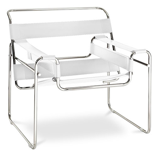  Buy Lounge Chair - Leather and Metal - Ivan White 16816 - in the UK