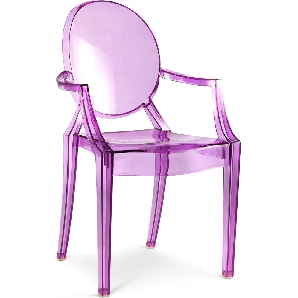 Transparent Dining Chair - Armrest Design - Louis XIV image 8