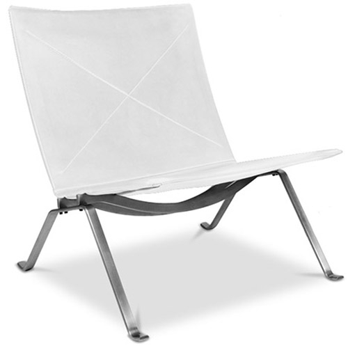  Buy Lounge Chair - Design Chair - Leather - Buyo White 16827 - in the UK