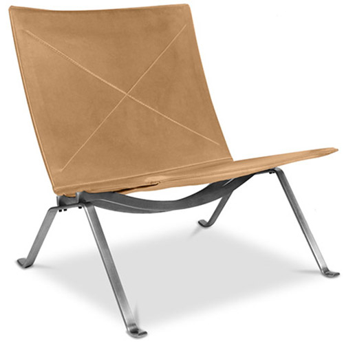  Buy Lounge Chair - Design Chair - Leather - Buyo Light brown 16827 - in the UK