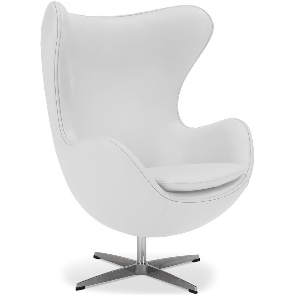  Buy Armchair with Armrests - Upholstered in Faux Leather - Egg Design - Brave White 13413 - in the UK