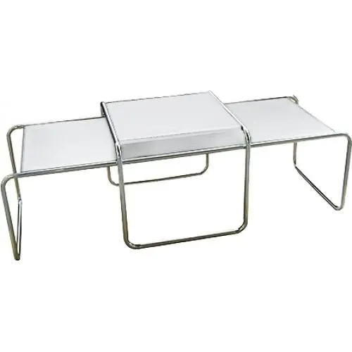 Set of 2 Stackable Coffee Tables - Wood and Steel - Lacky image 8