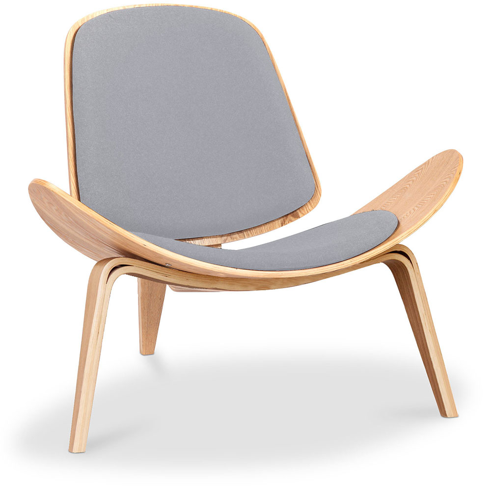 Buy Designer armchair - Scandinavian armchair - Fabric upholstery - Lucy Light grey 99916773 - in the UK