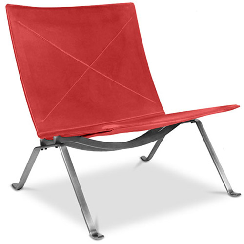  Buy Lounge Chair - Design Chair - Leather - Buyo Red 16827 - in the UK