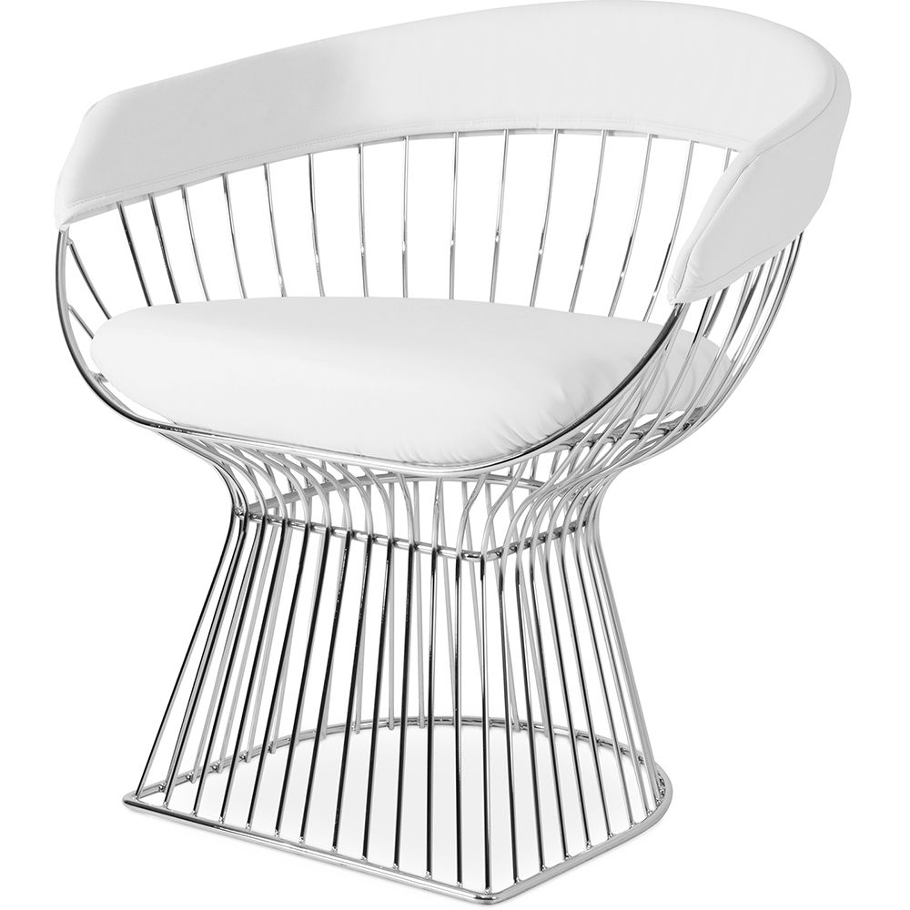 Dining Chair with Armrests - Leatherette and Metal - Barrel image 8