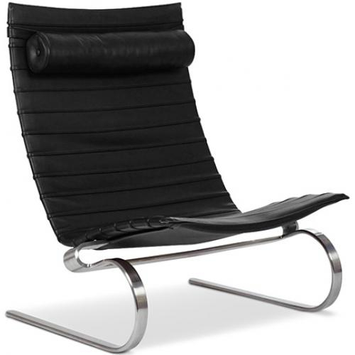  Buy Leather Armchair - Design Lounger - Bloy Black 16830 - in the UK