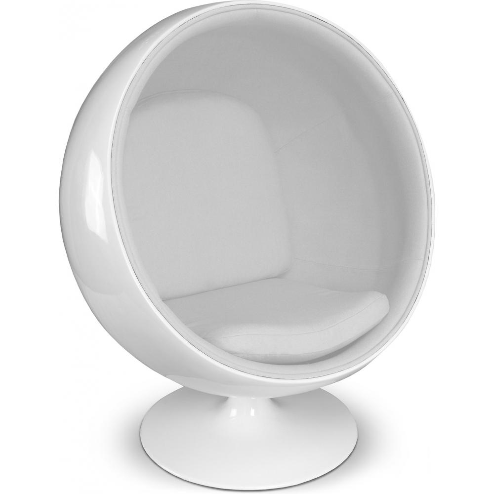  Buy Design Ball Armchair - Upholstered in Fabric - Batton White 16498 - in the UK