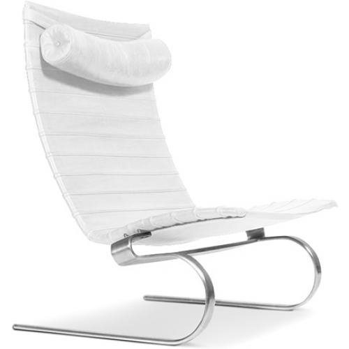  Buy Leather Armchair - Design Lounger - Bloy White 16830 - in the UK