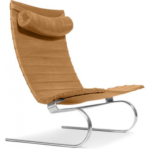  Buy Leather Armchair - Design Lounger - Bloy Light brown 16830 - in the UK