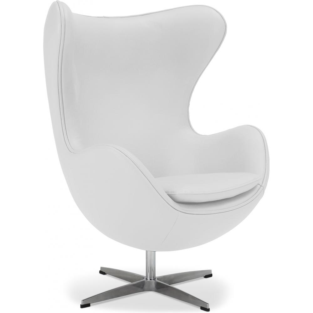  Buy Armchair with armrests - Leather upholstery - Egg-shaped design - Brave White 13414 - in the UK