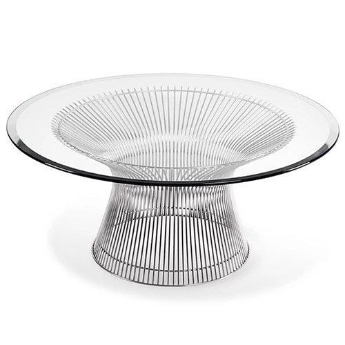  Buy Round Coffee Table - Glass Design - Barrel Steel 16325 - in the UK