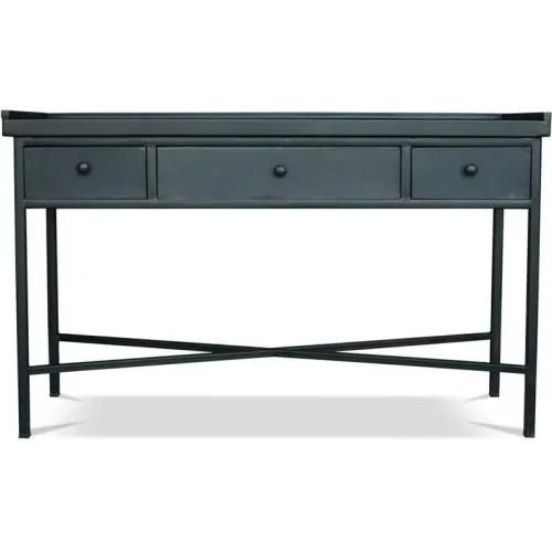 Vintage industrial console 3 drawers steel image 8