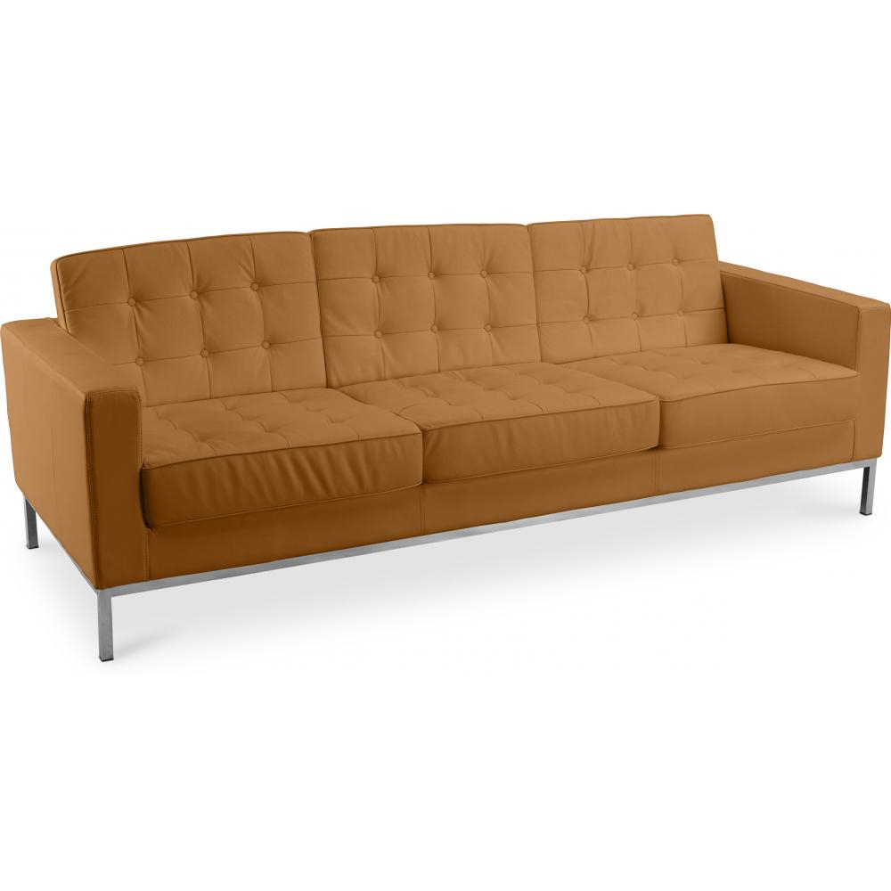  Buy Leather Upholstered Sofa - 3 Seater - Konel Light brown 13247 - in the UK