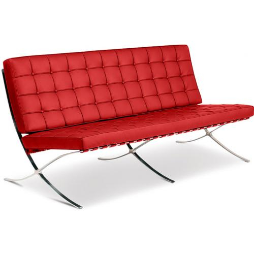  Buy Leather Upholstered Sofa - 3 Seater - Town Red 13266 - in the UK
