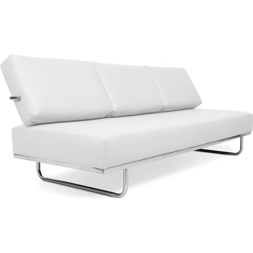  Buy Leather Upholstered Sofa Bed - 3 Seater - Kart White 14622 - in the UK