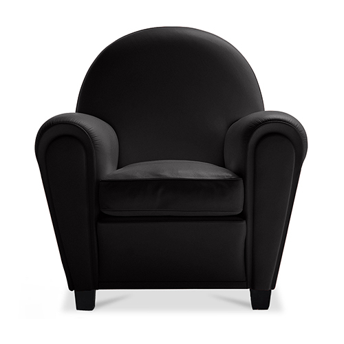  Buy  Armchair with Armrests - Upholstered in Faux Leather - Club Black 54286 - in the UK