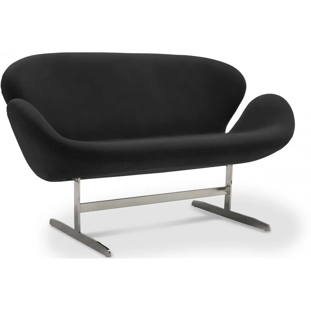 Curved 2 Seater Sofa - Fabric Upholstered - Svin image 8