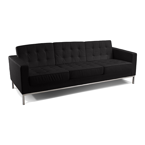  Buy Polyurethane Leather Upholstered Sofa - 3 Seater - Konel Black 13246 - in the UK