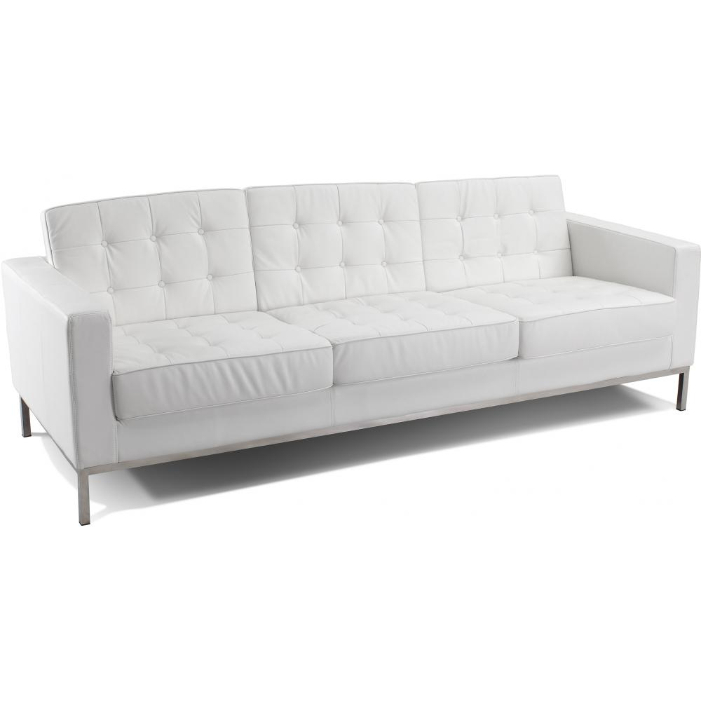  Buy Polyurethane Leather Upholstered Sofa - 3 Seater - Konel White 13246 - in the UK