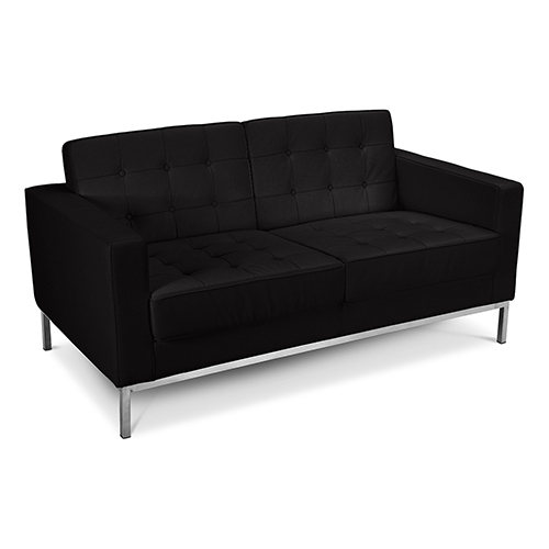  Buy Polyurethane Leather Upholstered Sofa - 2 Seater - Konel Black 13242 - in the UK