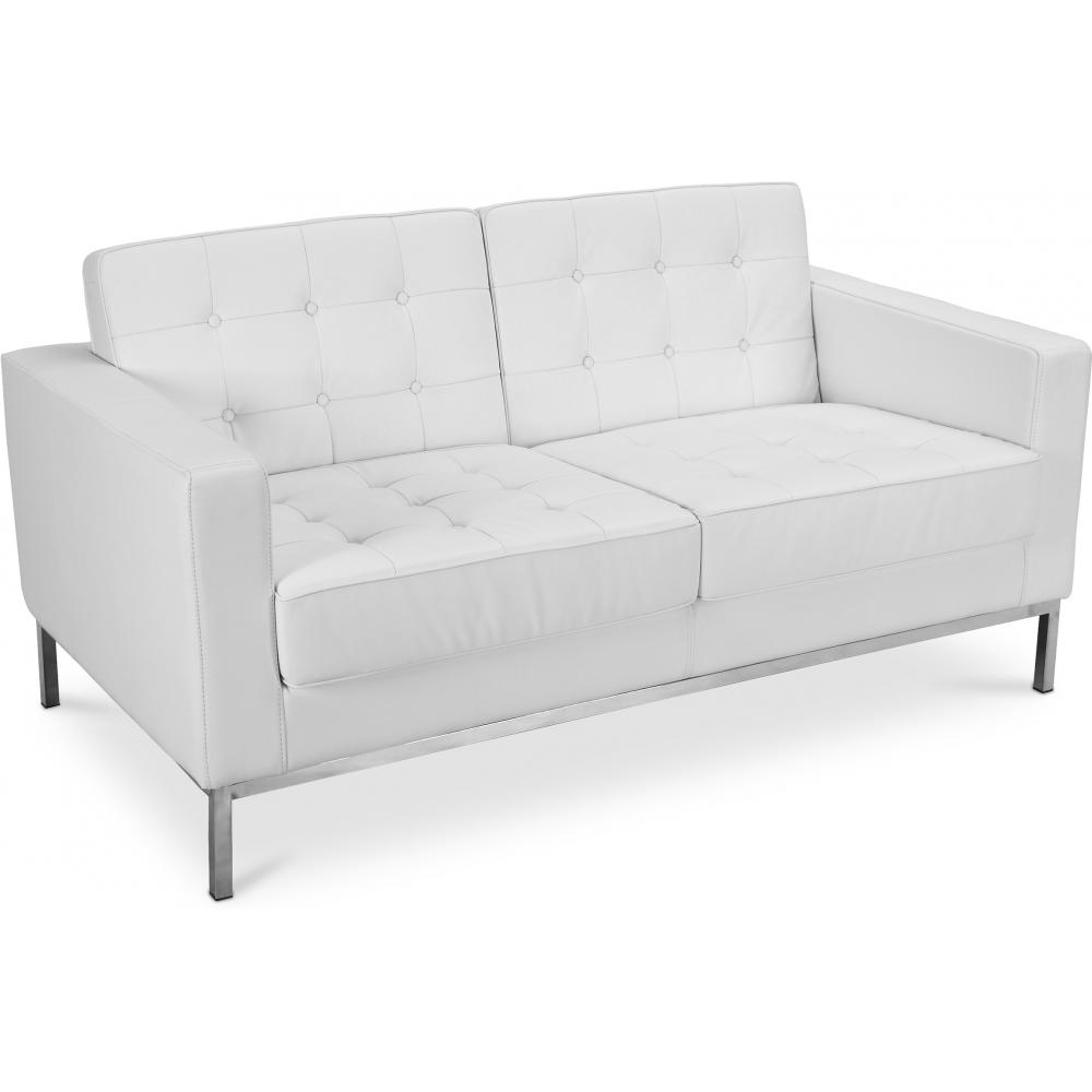  Buy Leather Upholstered Sofa - 2 Seater - Konel White 13243 - in the UK